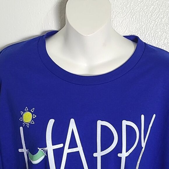 Port Company 'Happy & Retired!' Royal Blue Longsleeve T-Shirt, Size XL, NWOT - Picture 3 of 8